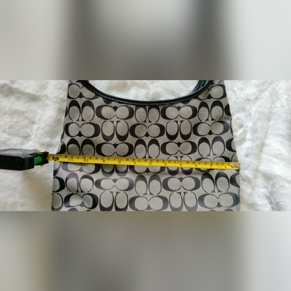 Coach Signature Patterned Black and Grey Handbag - Picture 10 of 12